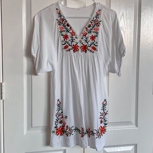 White bohemian short dress S